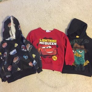 Lot of boys character hoodies, 5T